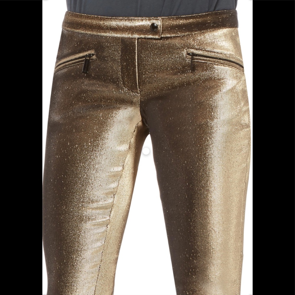 Barbara Bui Gold Jersey Lurex skinny pants-EUC - Picture 4 of 14